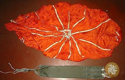 NEW UNISSUED MILITARY 5 FT ORANGE DROGUE PARACHUTE SEA ANCHOR