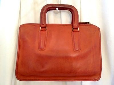 1970s Vintage New York City NYC COACH burnt Sienna LARGE SLIM SATCHEL 