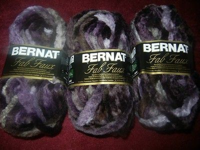 Bernat Fab Faux Bulky Weight Yarn 3 Skeins Beaver