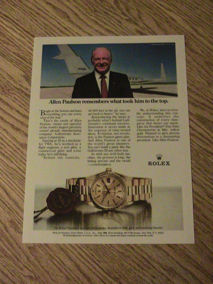   WATCH ADVERTISEMENT ALLEN PAULSON GULFSTREAM JET AD MAN PLANNER FLY