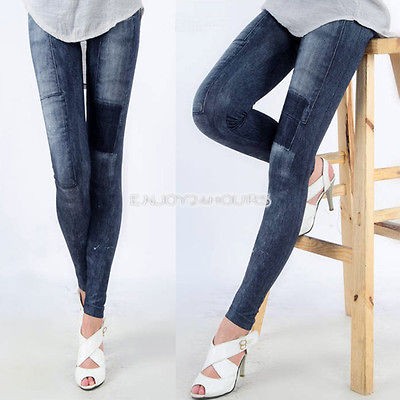   stretch skinny leggings tights leg wear pencil pants jeans new