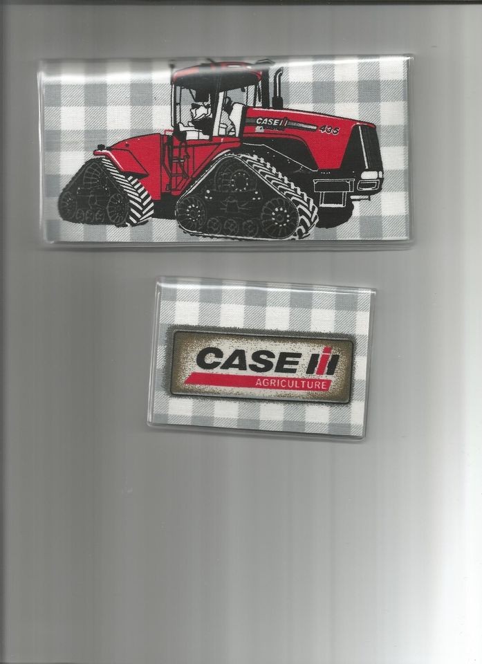 CASE INTERNATIONAL TRACTOR PRINT FABRIC 2 PC CHECKBOOK COVER SET