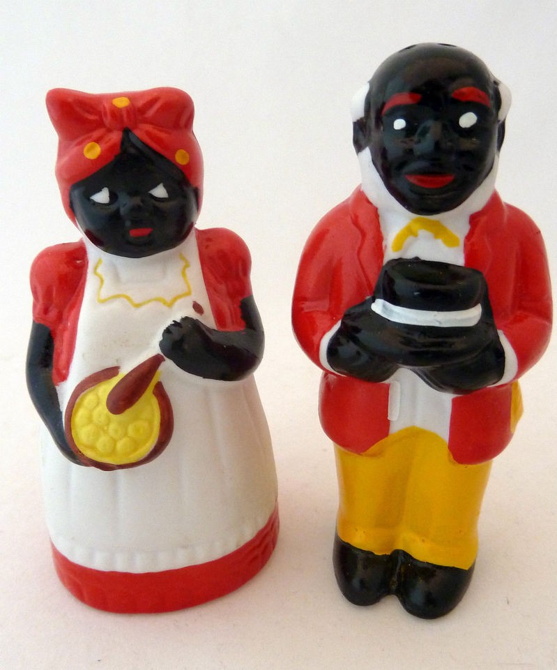 Black Americana Mammy Pappy Butler Salt & Pepper Shakers Set Shaker on