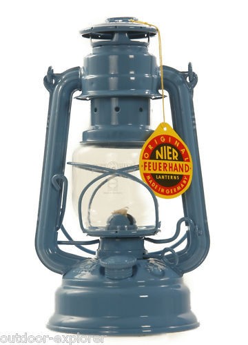 FEUERHAND hurricane lantern 276 pastel blue Germany NEW