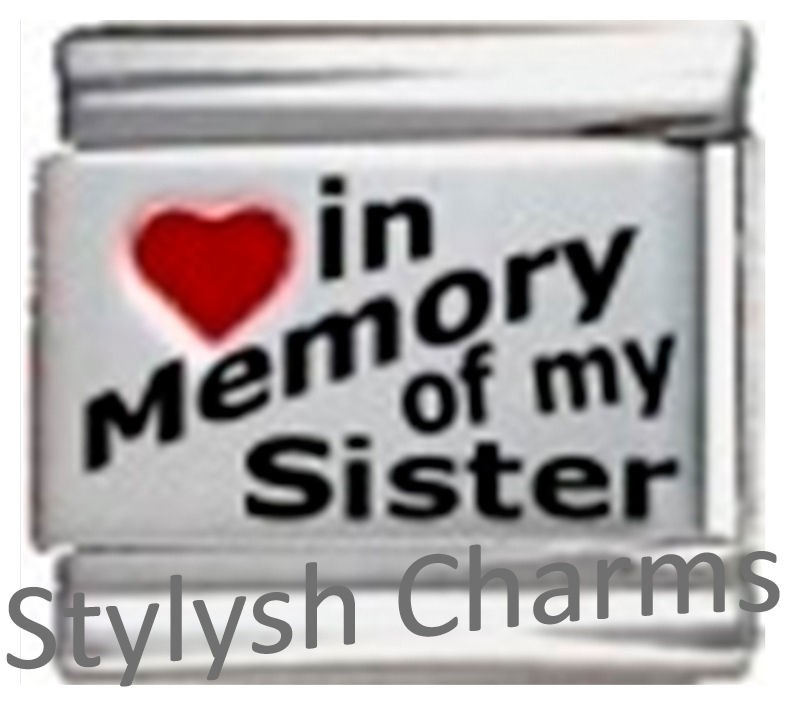 IN MEMORY OF SISTER RH Laser Italian Charm 9mm   1 x IM020 Single 