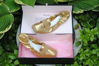 REPETTO ESPRIT MOCASSIN PEPITE Gold flat ballet driver light brown 