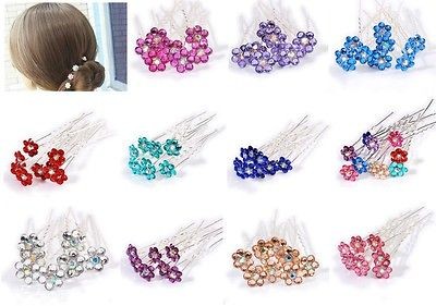 20X/50X wholesale Crystal Hair Jewelry Wedding Silver girl Hairpins 