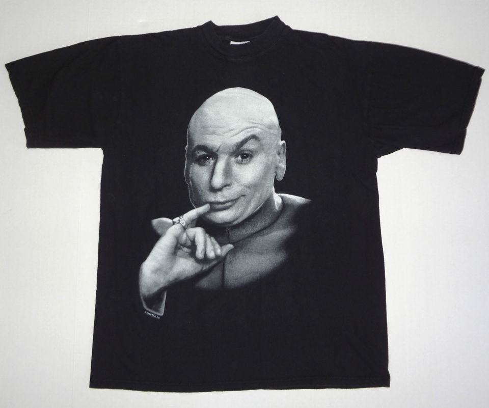 austin powers dr evil t shirt black l 90s movie retro vtg