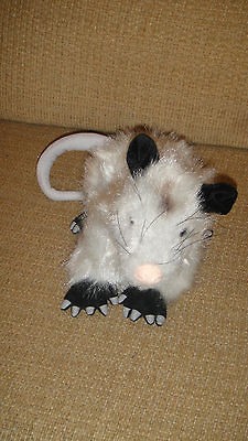 12 Plush Creations Inc POSSUM Gray Black Pink Nose Stuffed Animal 