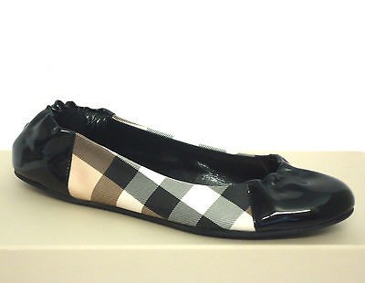 Burberry Nova Check Soft Ballerina Flats Black Size 6