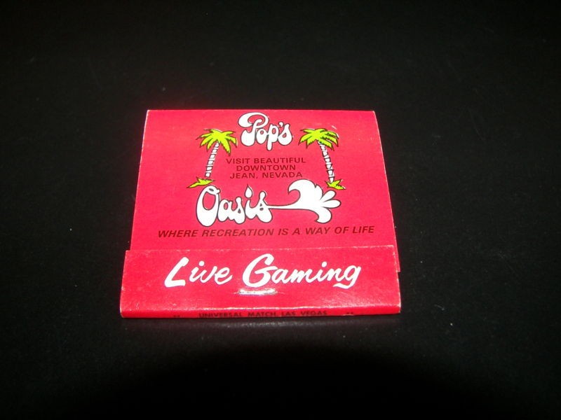 POPS OASIS Casino Primm Jean State Line Nevada NV Vintage Matchbook