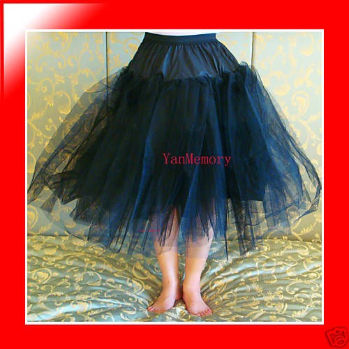 29l 4 layer net black petticoat 50s rock n roll prom