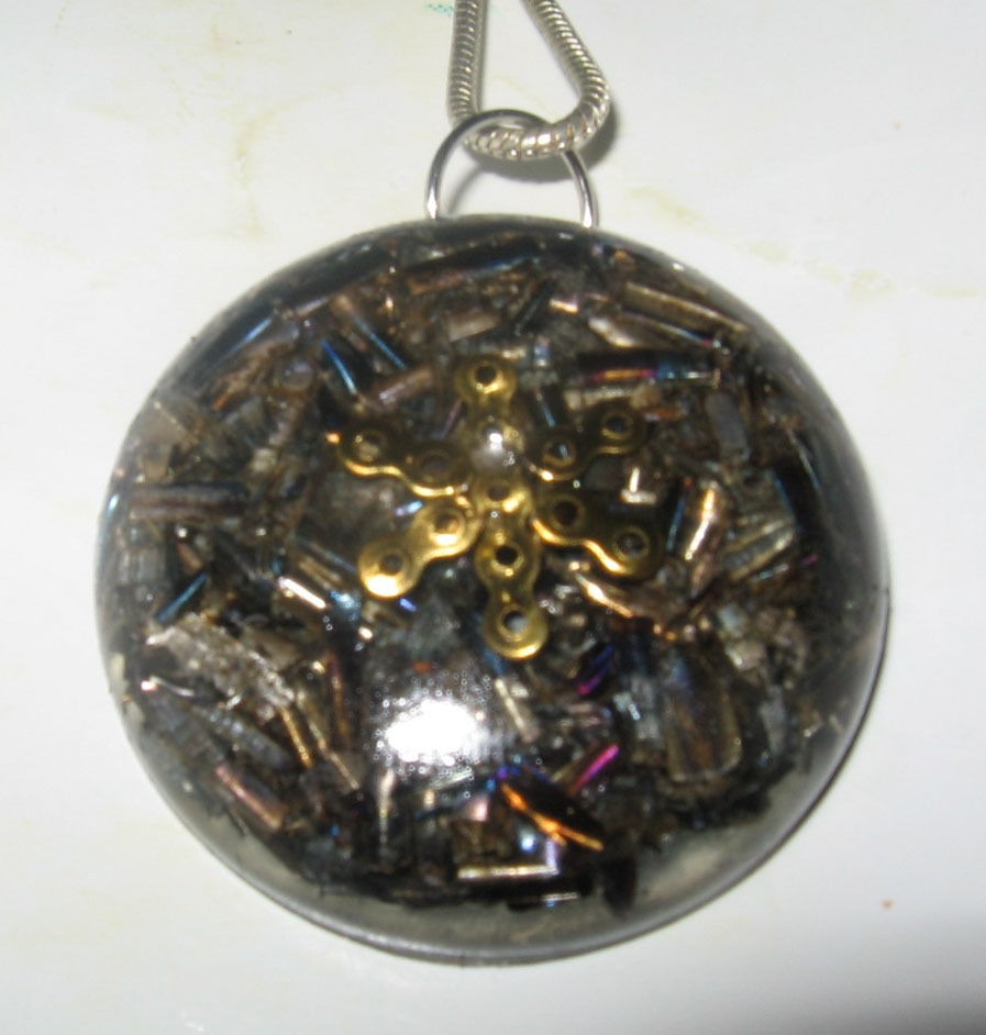 Metatrons Cube Tachyon   Orgone pendant  Crystal Clear