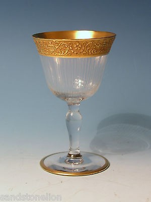 antique tiffin glass etched cordial gold rimmed expedited shipping 