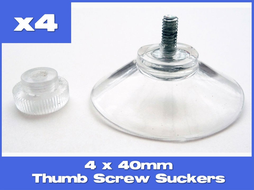   40mm thumb screw suction cups/pads (suckers) rubber/plastic turn nut