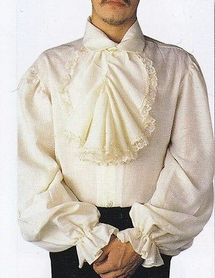 NEW REVOLUTIONARY COLONIAL 18TH CENTURY OFF WHITE POET SHIRT COSTUME 