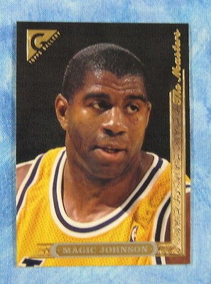 1996 topps gallery 6 magic johnson l 557 time left