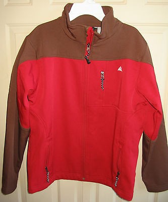 boys large 14 16 jacket coat shell snozu brown red