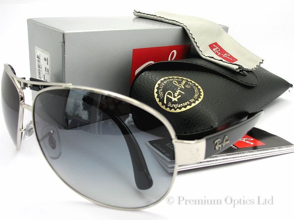 RAYBAN Sunglasses AVIATOR RB3386 003/8G Silver Black / Grey with 