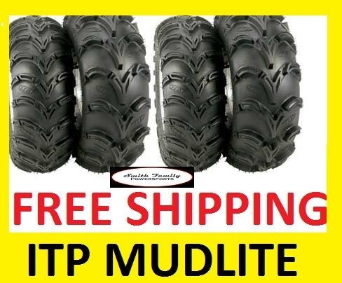   12 & 2 REAR 25 10 12 ITP MUD LITE AT TIRES ATV UTV RZR RHINO RECON