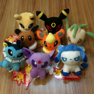 Pokemon Plush Eevee Espeon Leafeon Umbreon Jolteon Flareon 