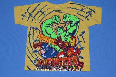 AVENGERS Short Sleeve Shirt Size 2T 3T 4T 5T BOYS Toddler Tee HULK 