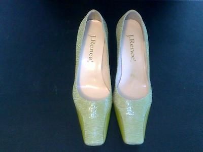 RENEE ANDREA GENUINE LEATHER PUMPS LIGHT GREEN W/ANIMAL PRINT SZ 