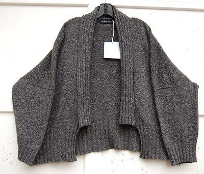 NWT Shirin Guild CHARCOAL MELANGE 100% Yak Shawl Collar Cardigan 