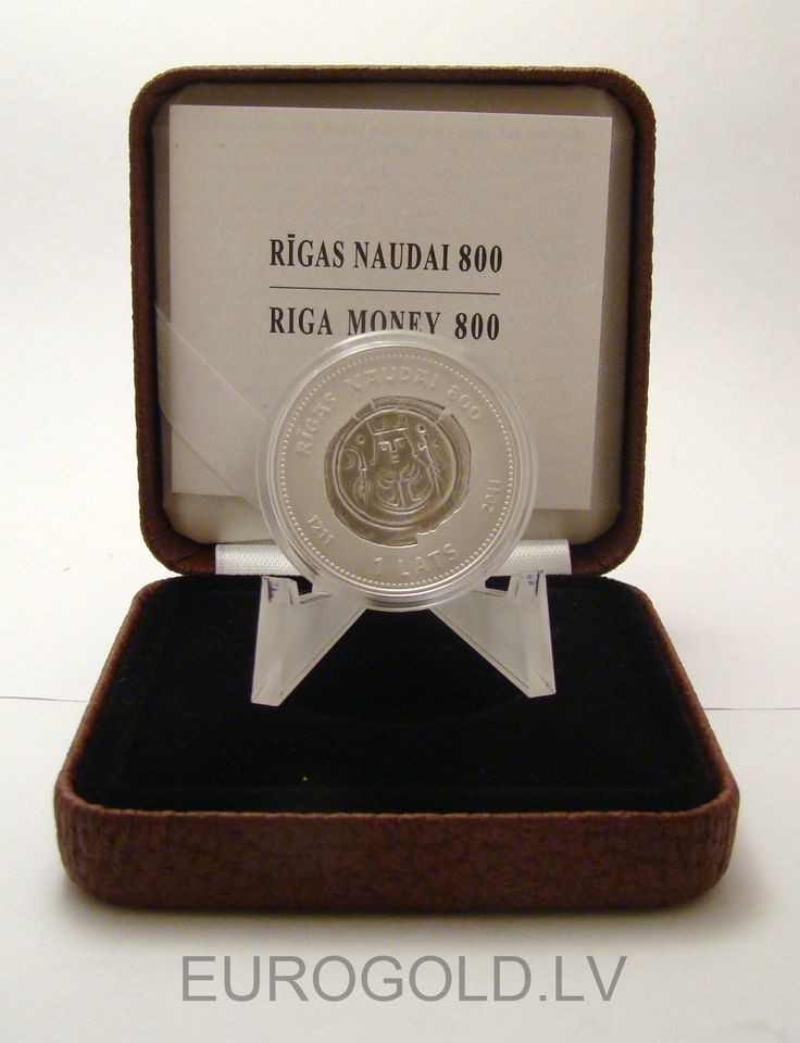 2011 latvia riga money 800 1 lat proof silver coin