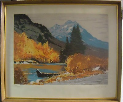 VINTAGE ORIGINAL 1970 SERIGRAPH AMERICA EXPRESS SIGNED ROBERT WOOD