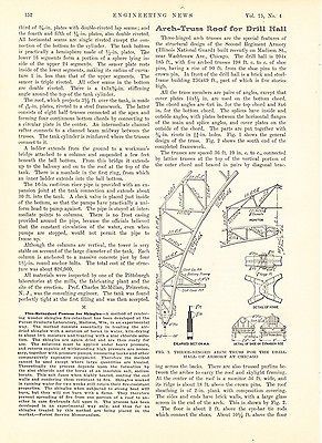 1916 Article Arch Truss Roof of Drill Hall Second Regiment Armory 