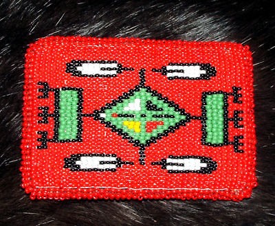 belt buckle native american indian beadwork red 15 expedited shipping