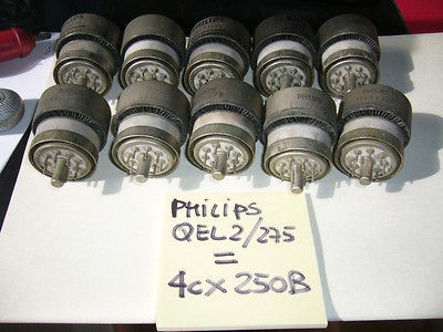 10 vacuum tubes type QEL 2/275 equivalent to 4cx250B for R.F.