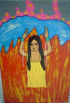 Mexican Retablo ANIMA SOLA Handmade By Jesus Lorenzo Signed