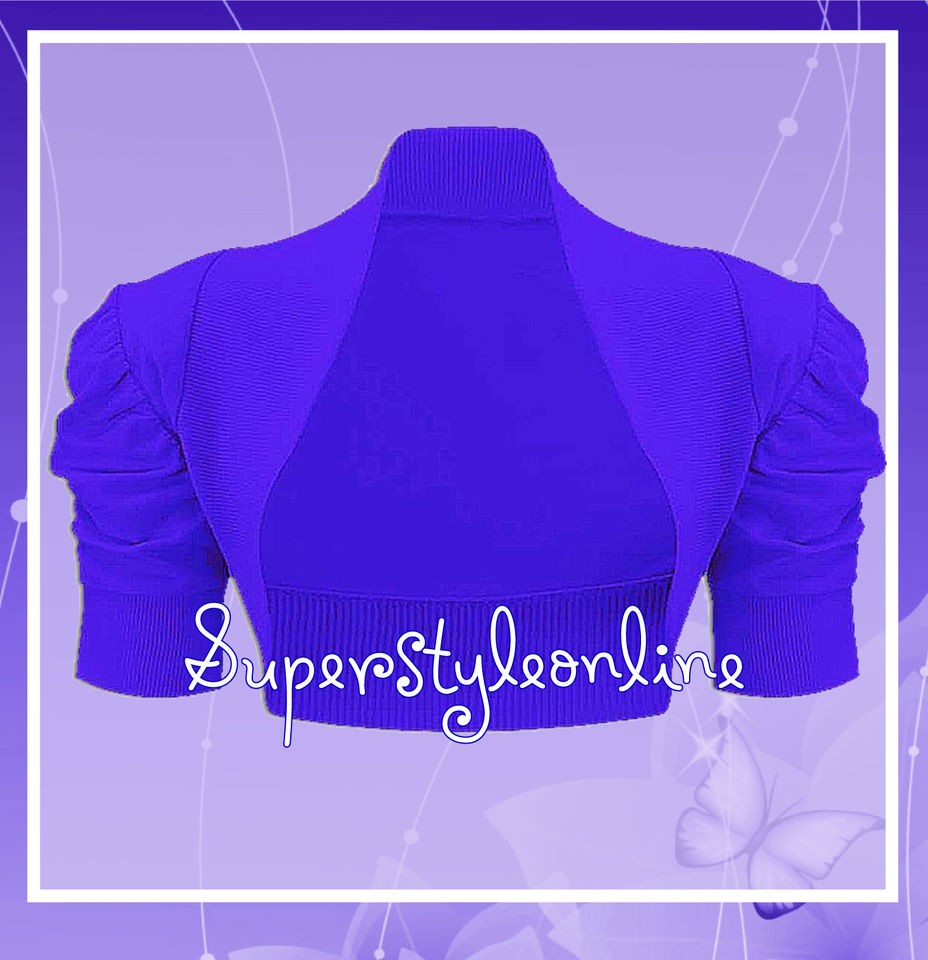   BOLERO SHRUG ROYAL BLUE CARDIGAN KIDS CHILDREN TEEN AGE 2 13 YRS NEW