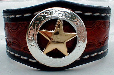 COWBOY CUFF WESTERN LEATHER WRIST BAND HOLSTER STRAP BRACELET