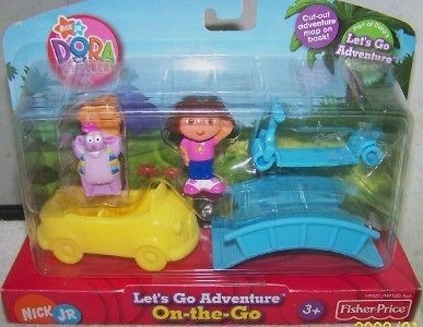   LETS GO ADVENTURE ON THE GO PLAYSET~ DORA, TICO,CAR, BRIDGE,SCOOTER