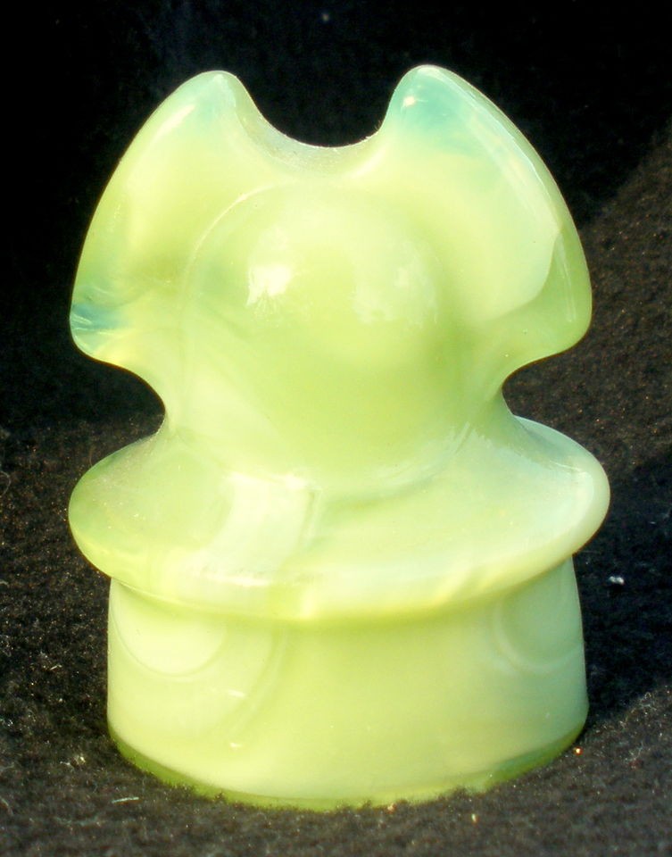 milky vaseline custard slag helmet mini insulator 