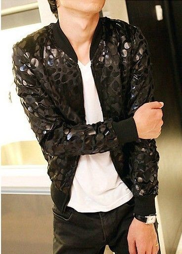 leopard print jacket men in Clothing, 