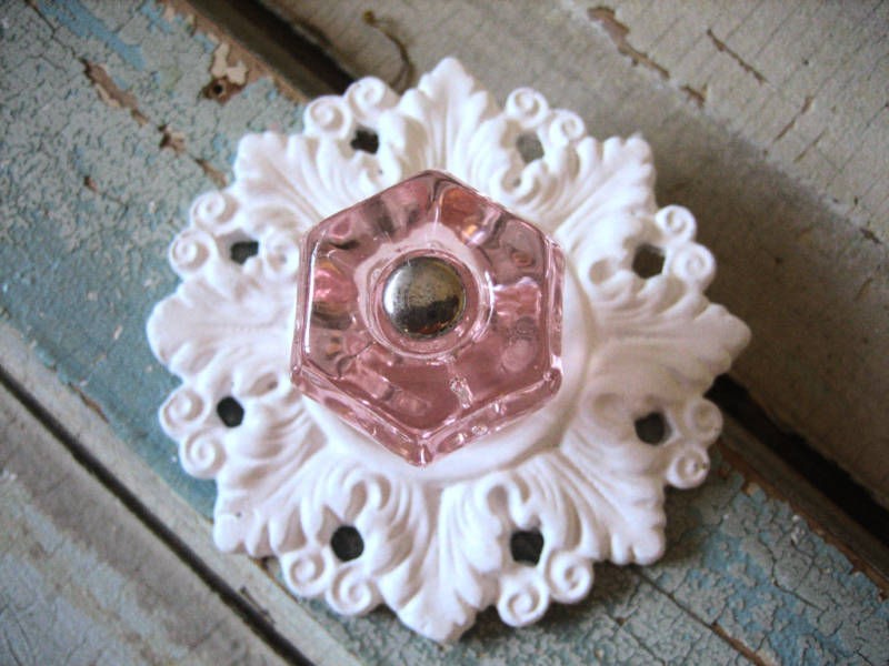 shabby n chic glass knob w back furniture appliques 