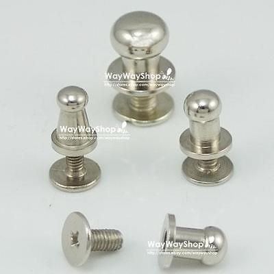   100 sets Head Button Stud Screwback Leather Screw 5mm 6mm 8mm 9mm 10mm