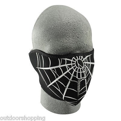   WHITE SPIDER WEB NEOPRENE COLD WEATHER FULL FACE MASK   Skiing/Biker