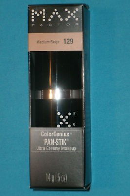 Max Factor Pan Stik Foundation Stick / One New / Med. Beige #129