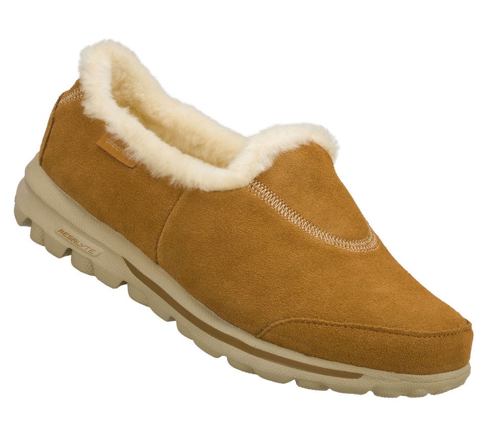 SKECHERS SHOE 13533 GO WALK TOASTY WOMEN FULL FAUX SOFT FUR LINING 