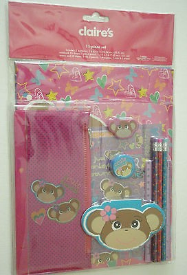 Claires Accessories Monkey 11 Piece School Supplies, Notebook Pencils 