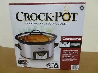 NEW Crock Pot 6 Quart Oval Stainless Steel Programmable Digital Model 