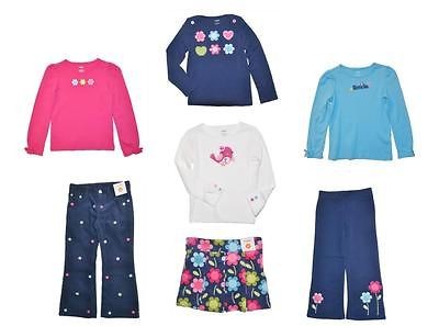 Gymboree Smart and Sweet Pink Blue Big Flower Bird Shirt Pants Skort 