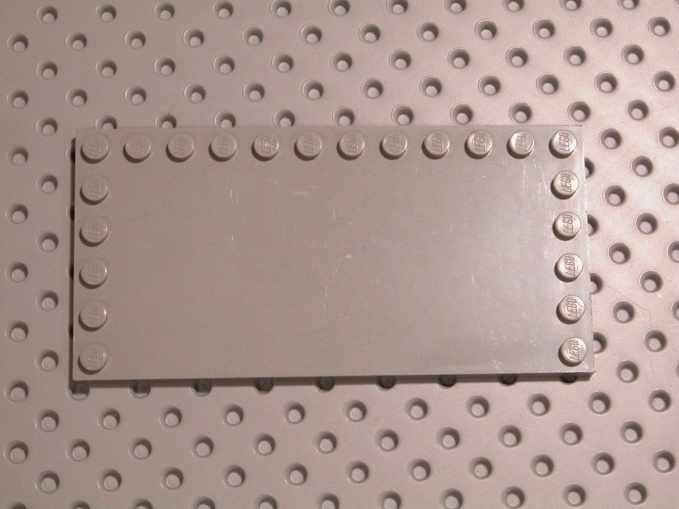 LEGO Light Gray Tile Modified 6 x 12 w Studs on Edges VGC 10030 pre 