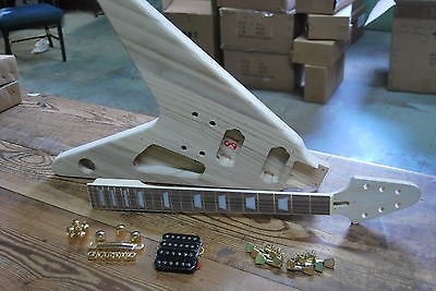 NEW VINTAGE V STYLE ELECTRIC GUITAR LUTHIER BUILDER KIT   BYO PROJECT