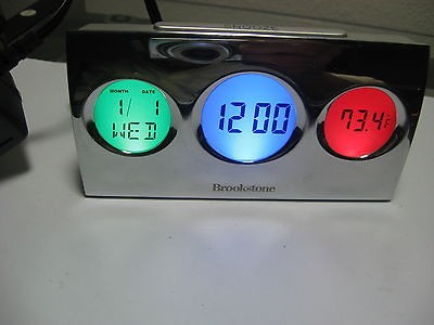 Brookstone Rainbow Digital Alarm Clock 3 Color Different Colors on